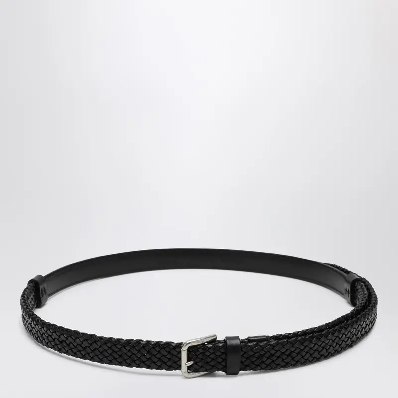 Black Woven Leather Belt - Dolce & Gabbana