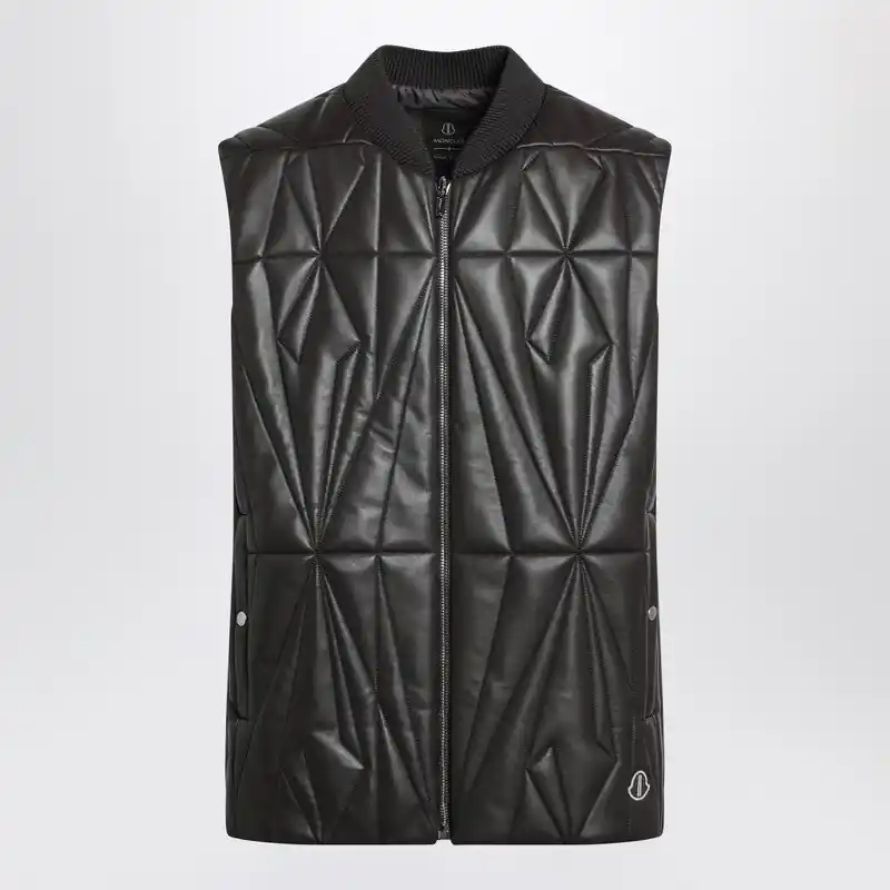 Brown Faux Leather Zip-Up Vest