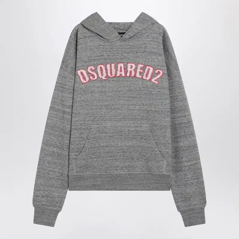 Grey Cotton Sweatshirt With Logo - Dsquared2