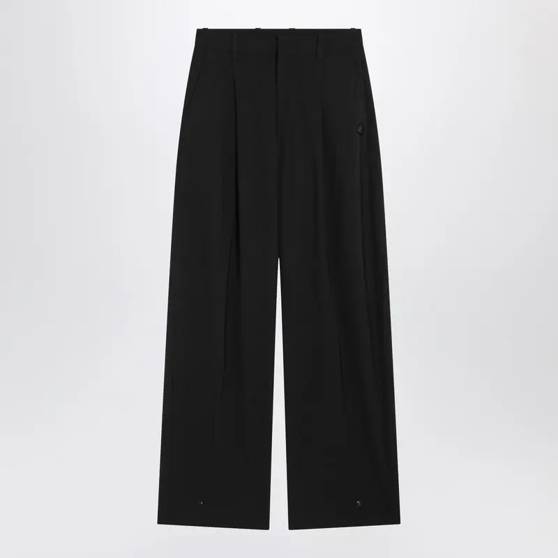 Black Wool-Blend Trousers