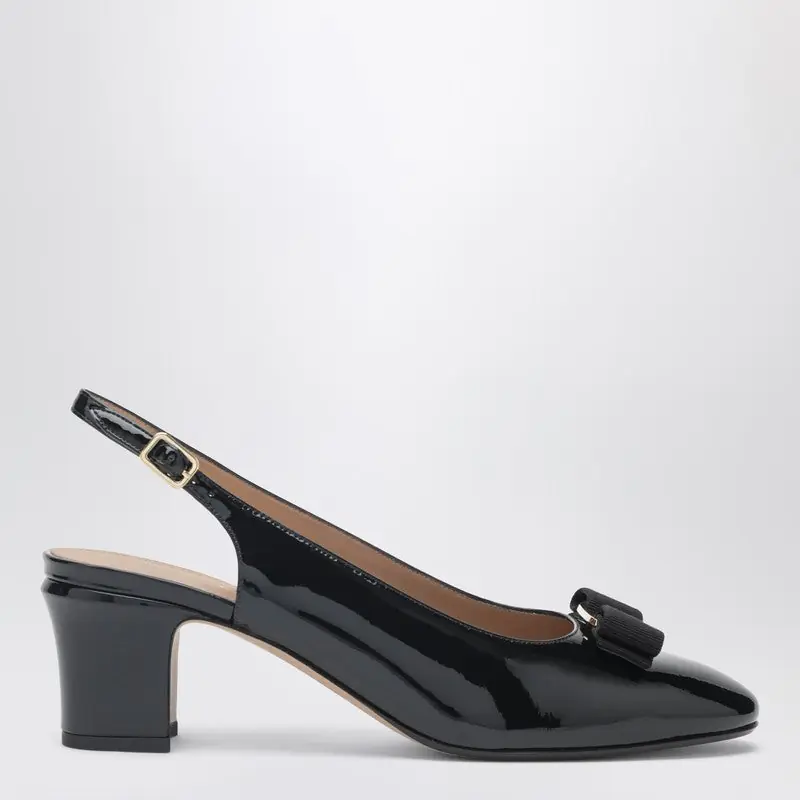 Black Vara Bow Slingback Shoes - Ferragamo