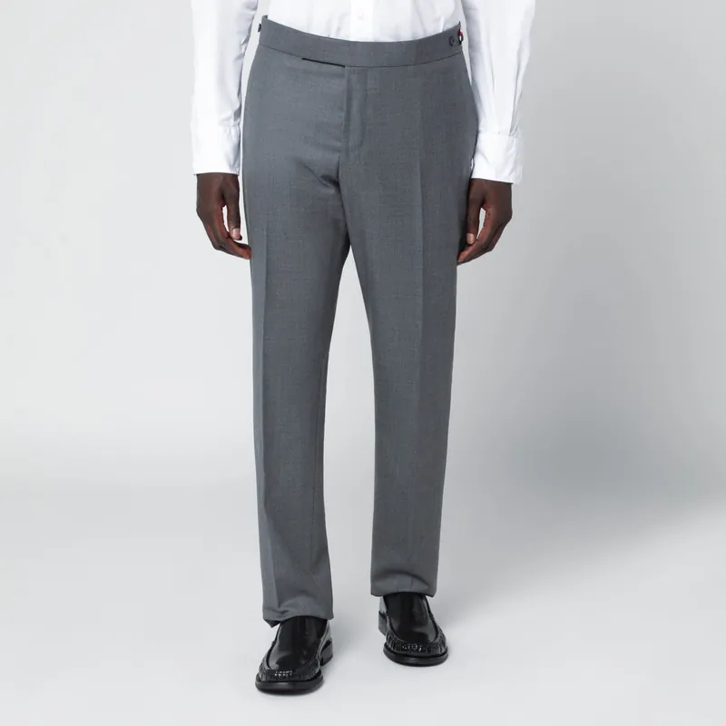 Grey Wool Trousers - Thom Browne