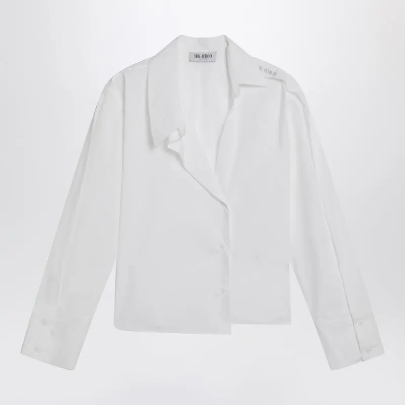 White Asymmetric Cotton Shirt - The Attico
