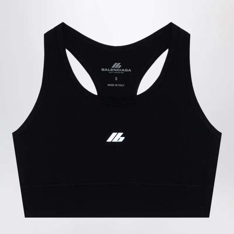 Black Activewear Sleeveless Top In Matt Nylon Blend - Balenciaga