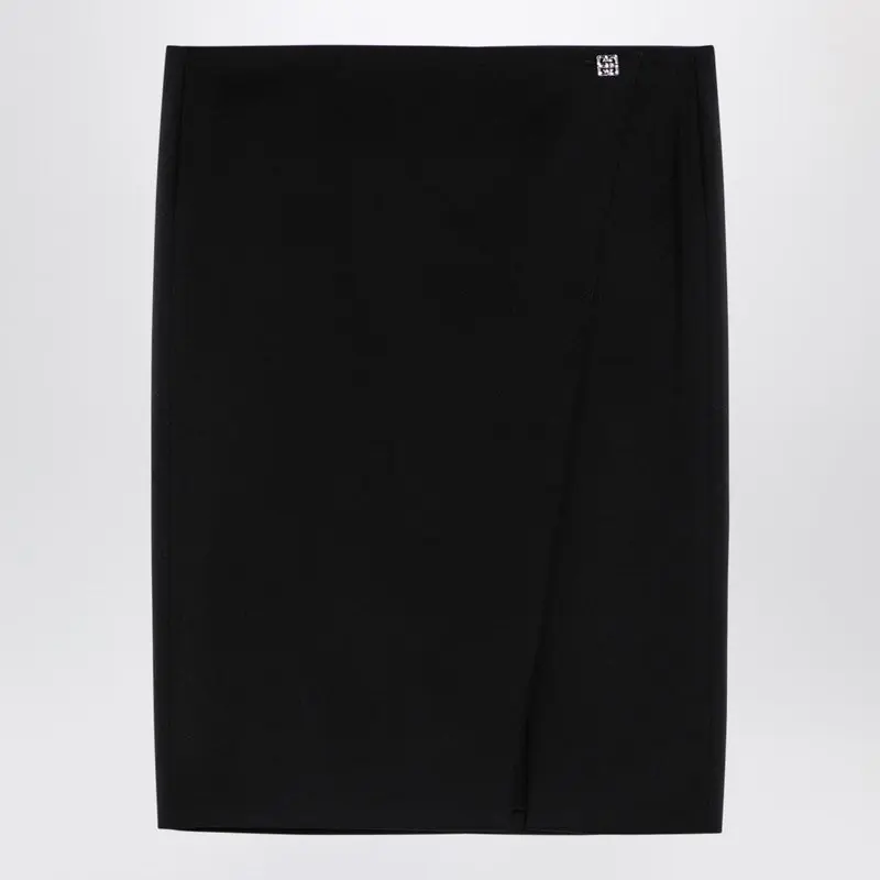Black Wool Skirt With Metal Button 4 G - Givenchy