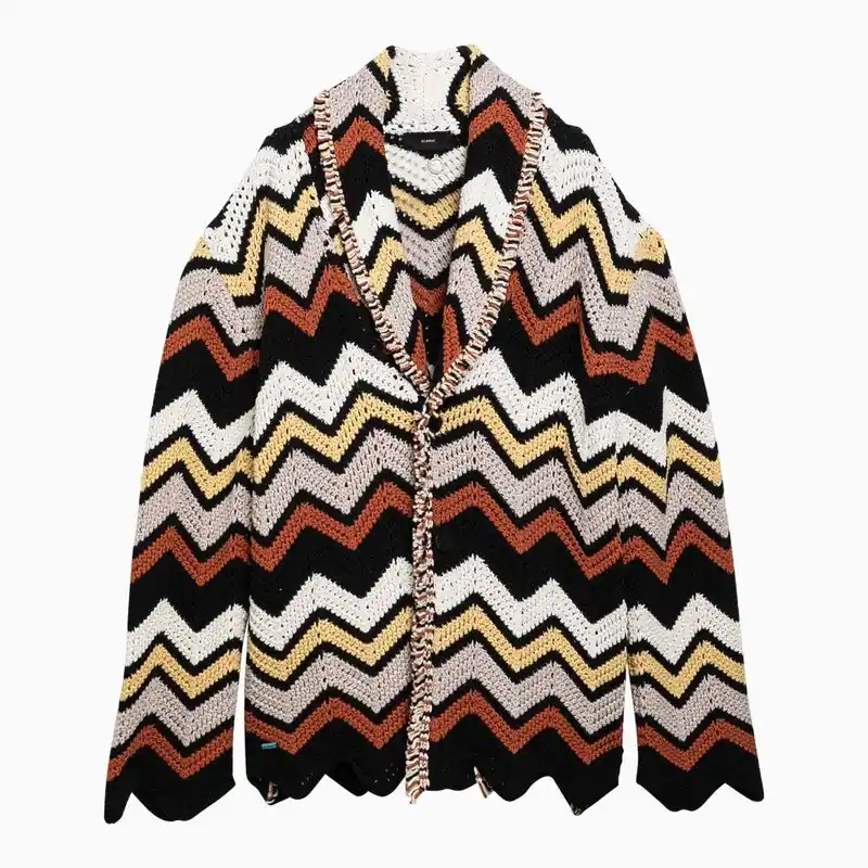 Cardigan In Crochet Zig Zag Multicolore - Alanui