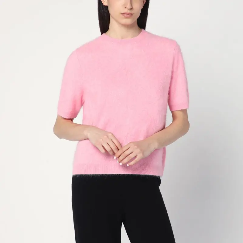Pink Brushed Cashmere Sweater - Soft Goat