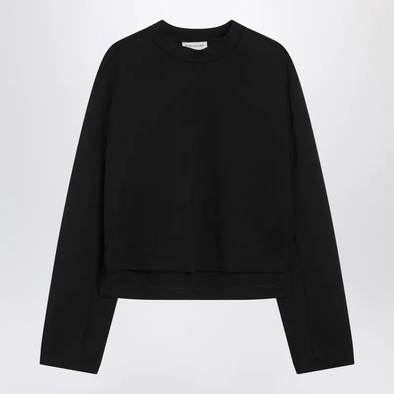 Black Sweatshirt With Asymmetric Hem - Moncler X Edward Enninful