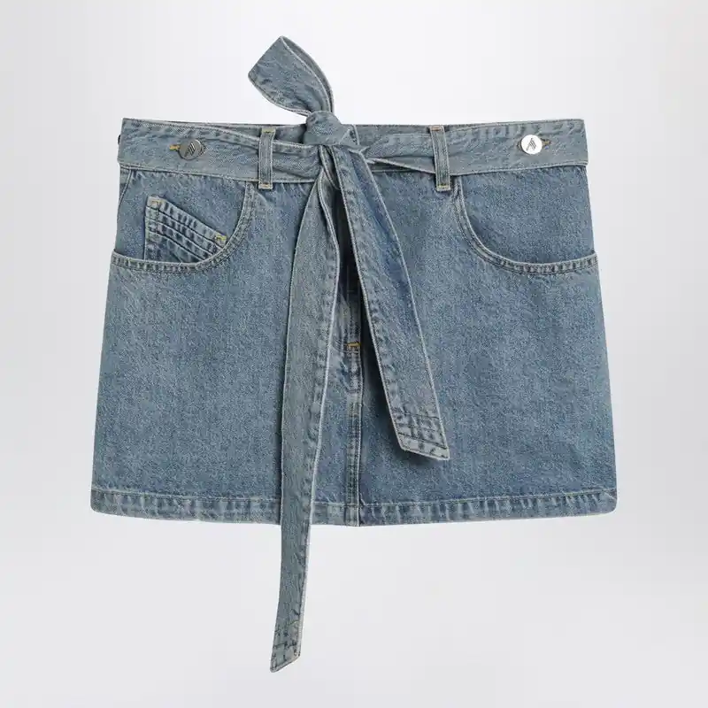 Light Blue Denim Mini Skirt - The Attico