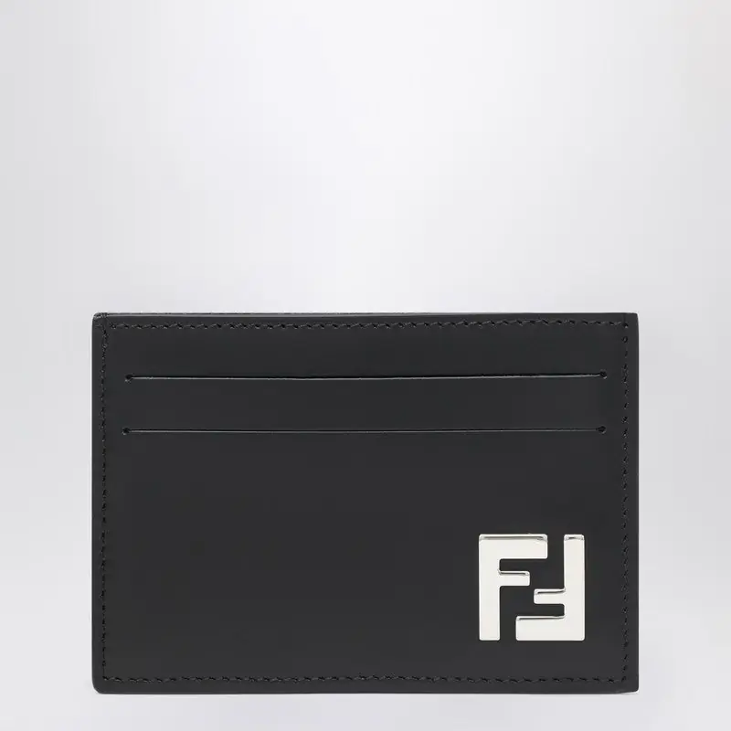 Slim Squared Ff Black Card Holder - Fendi