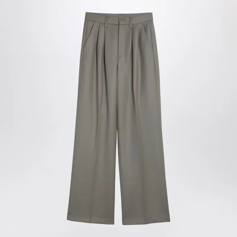 Khaki Wool Trousers - Anine Bing