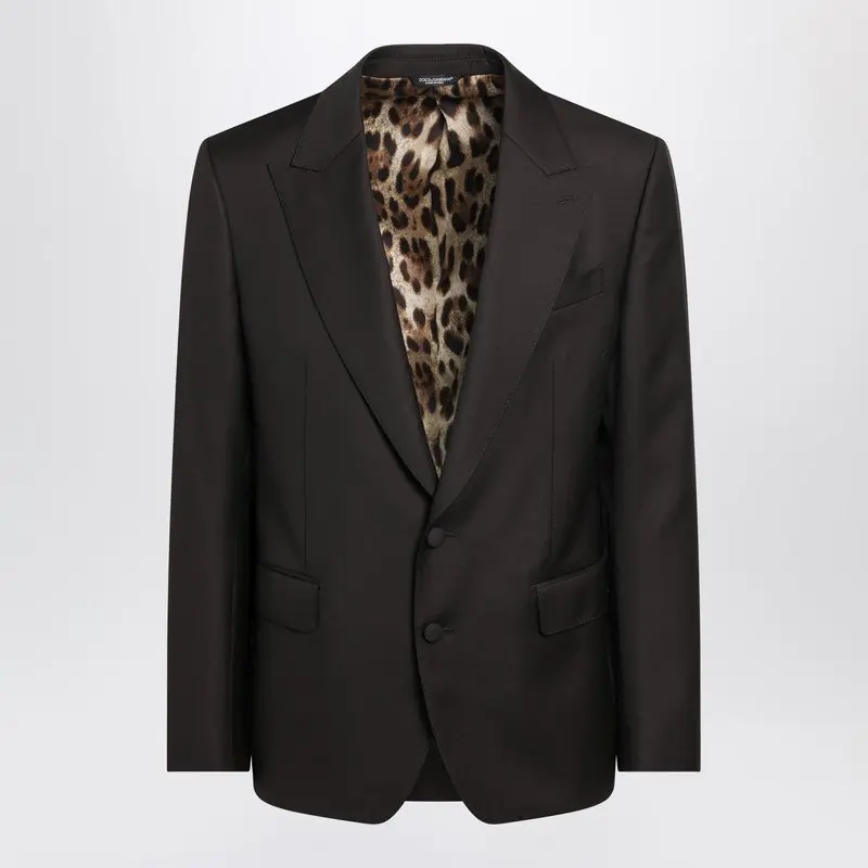 Brown Single-Breasted Wool Jacket