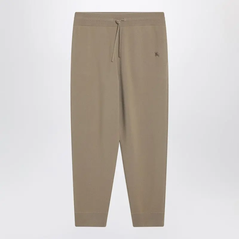 Beige Cashmere-Blend Jogging Trousers