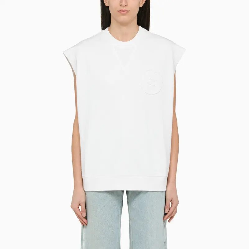 White Cotton Over Vest With Logo - Stella McCartney