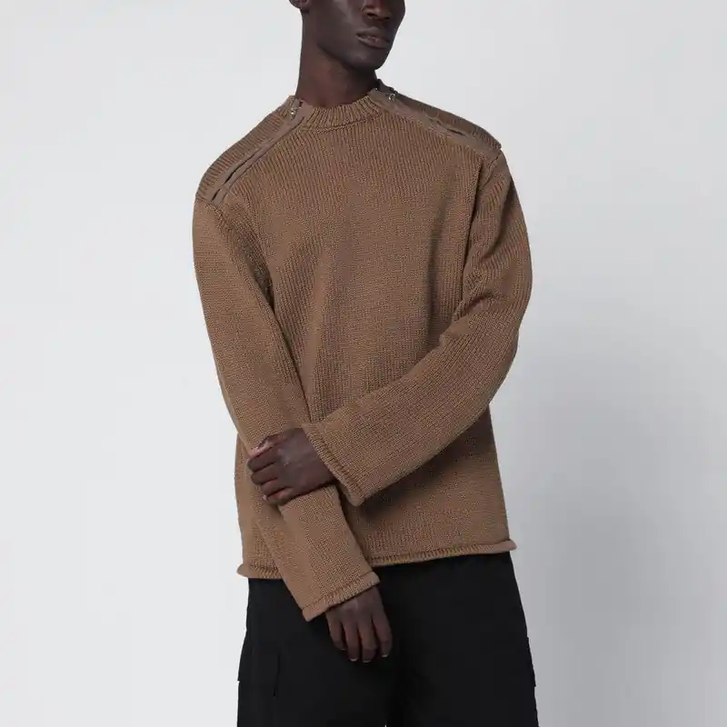 Dark Beige Cotton Sweater - Oamc