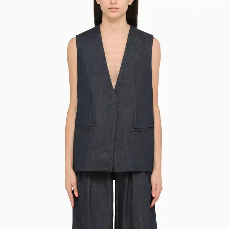 Blue Cotton Waistcoat - Amiri
