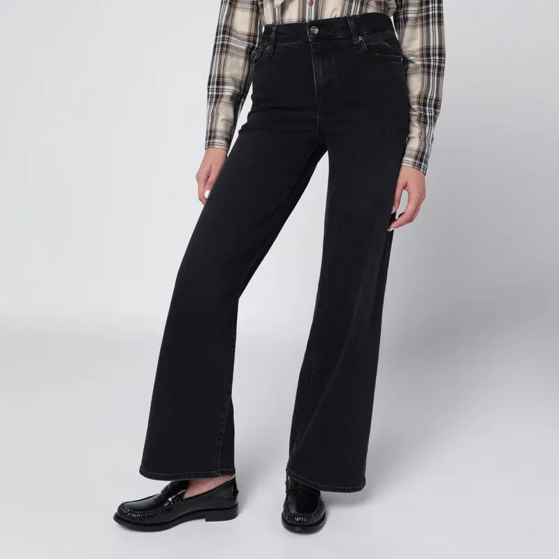 Black Le Slim Palazzo Trousers - Frame