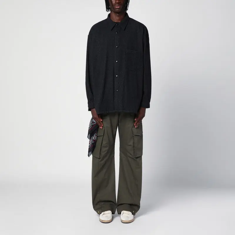 Charcoal Grey Wool And Cashmere Overshirt - Destin
