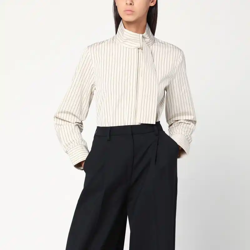 Striped Shirt With Scarf Collar - Patou