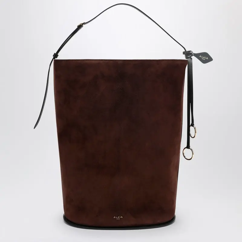 Hip Large Brown Suede Leather Bucket Bag - Alaïa