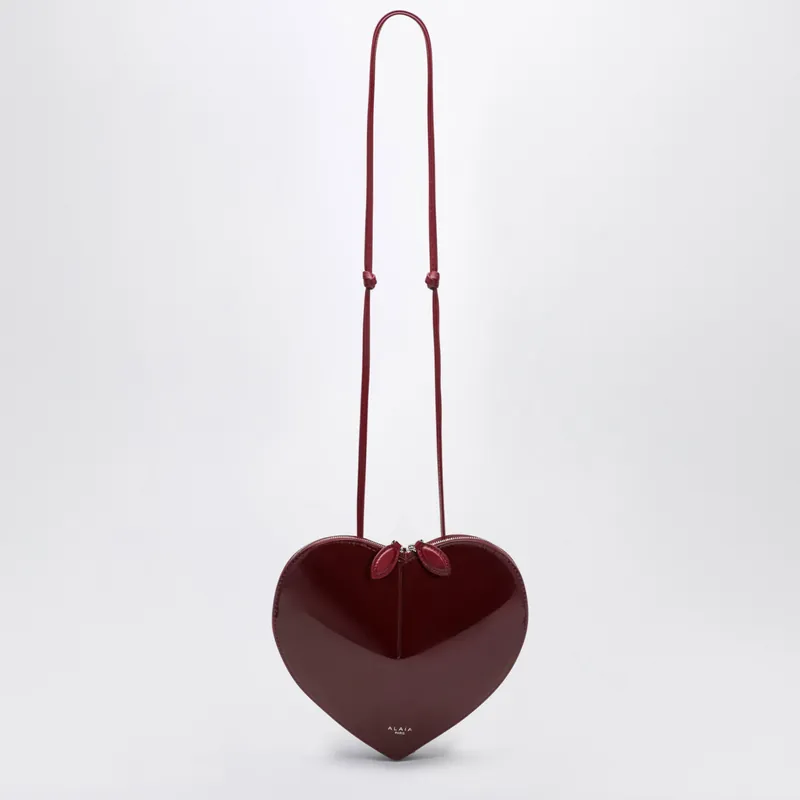 Dark Red Patent Leather Le Coeur Bag - Alaïa