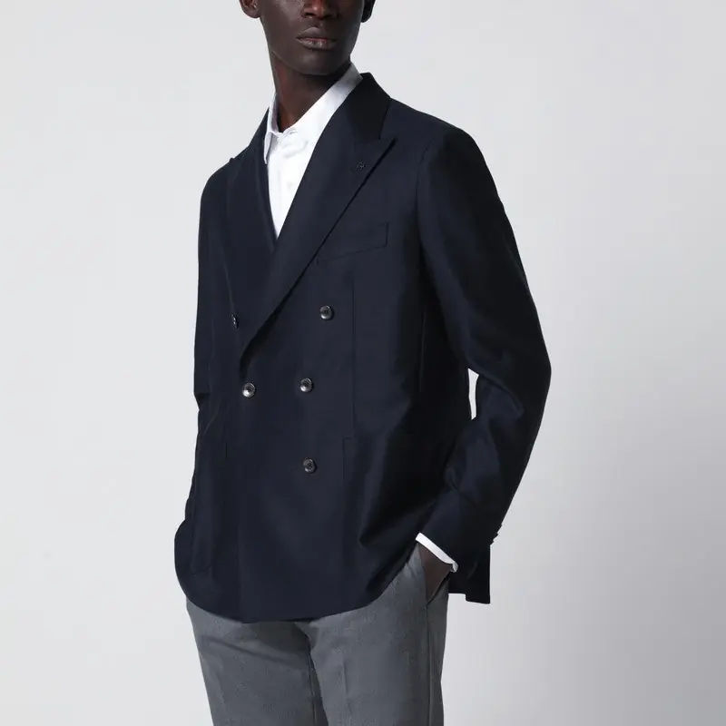 Blue Wool Double-Breasted Jacket
