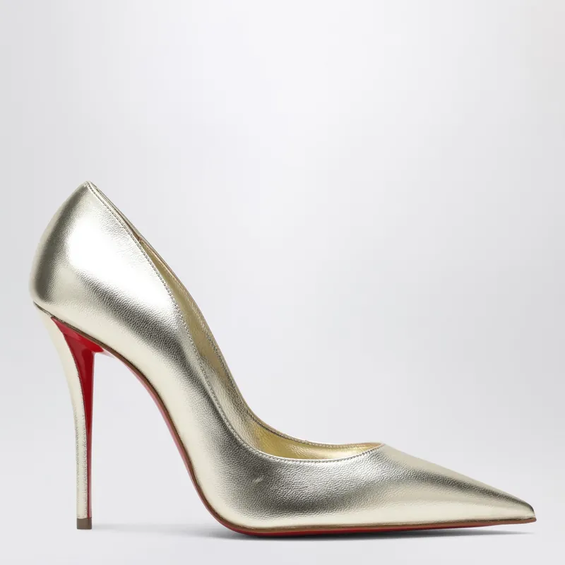 Miss Z Pumps In Silver Laminated Nappa Leather - Christian Louboutin