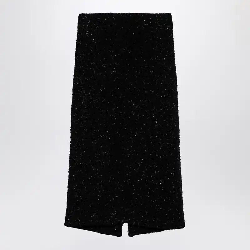 Black Tweed Midi Skirt - Balenciaga