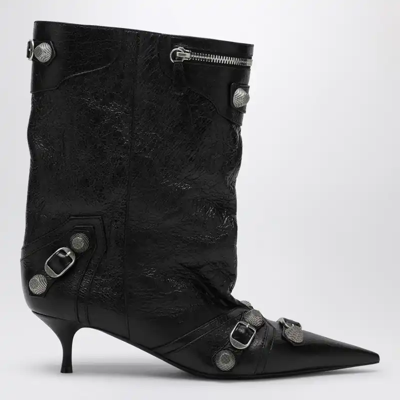 Cagole Wide Black Ankle Boot - Balenciaga