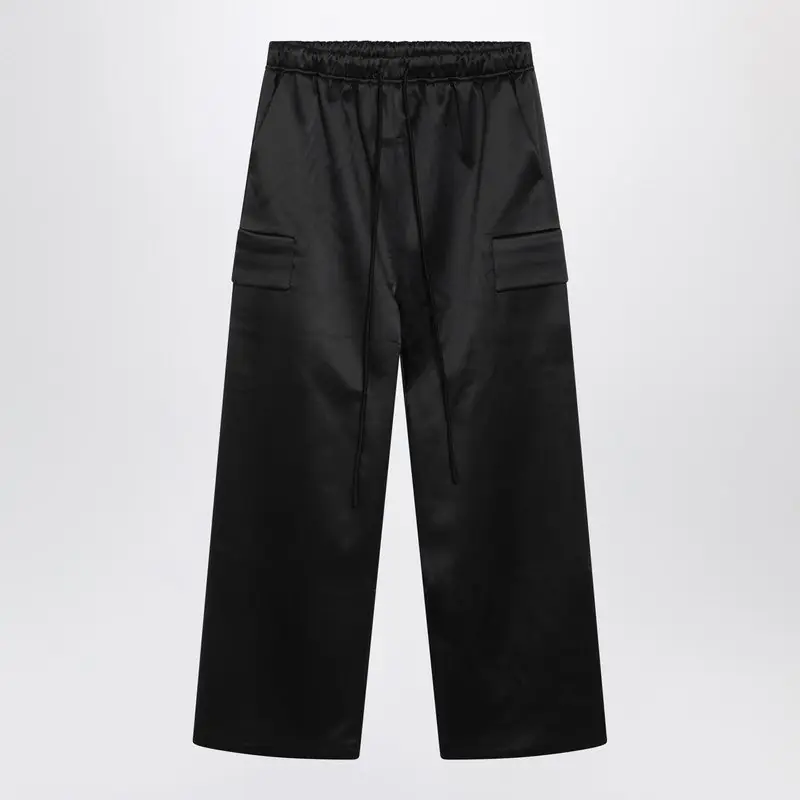 Black Satin Cargo Trousers - Fear Of God Essentials