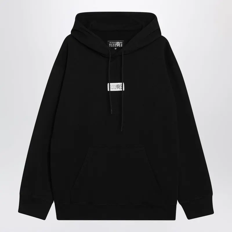 Black Numeric Cotton Hoodie - MM6 Maison Margiela