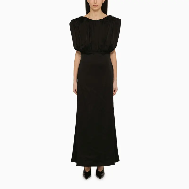 Long Dress With Black Ruffles - Jil Sander