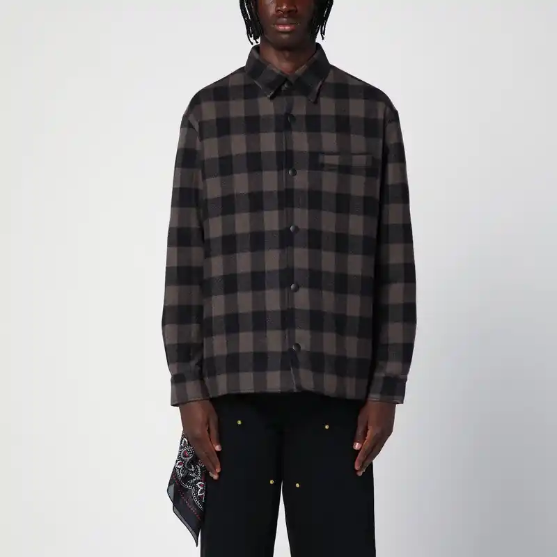 Check Pattern Wool And Cashmere Overshirt - Destin