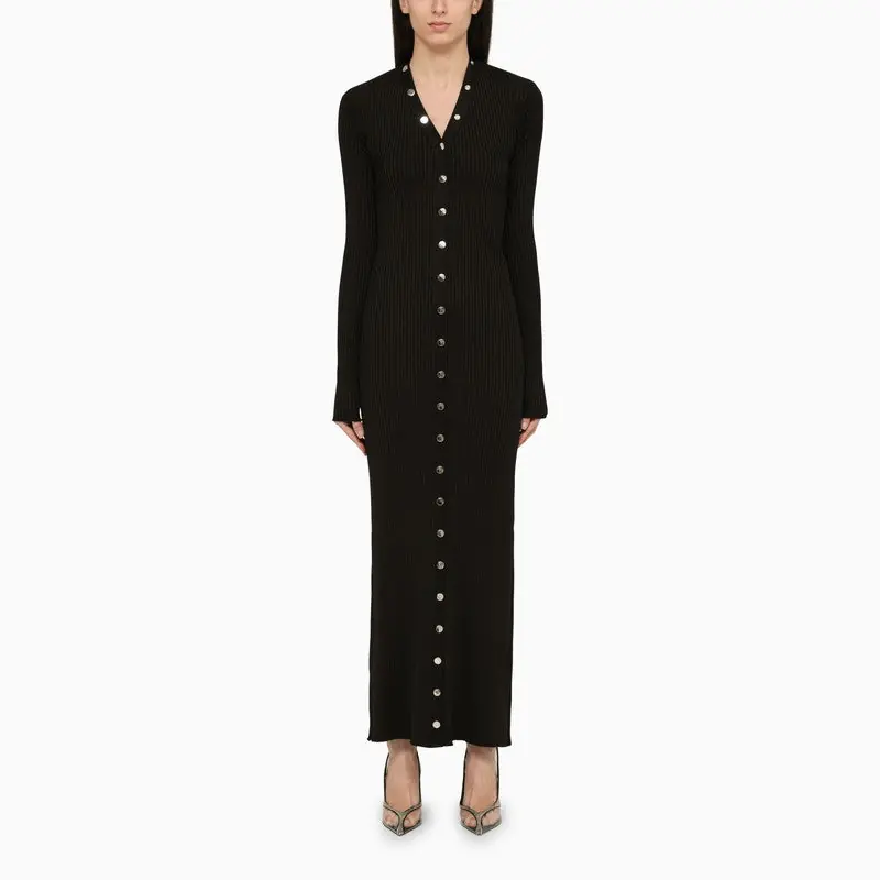 Black Viscose Long Cardigan - The Attico
