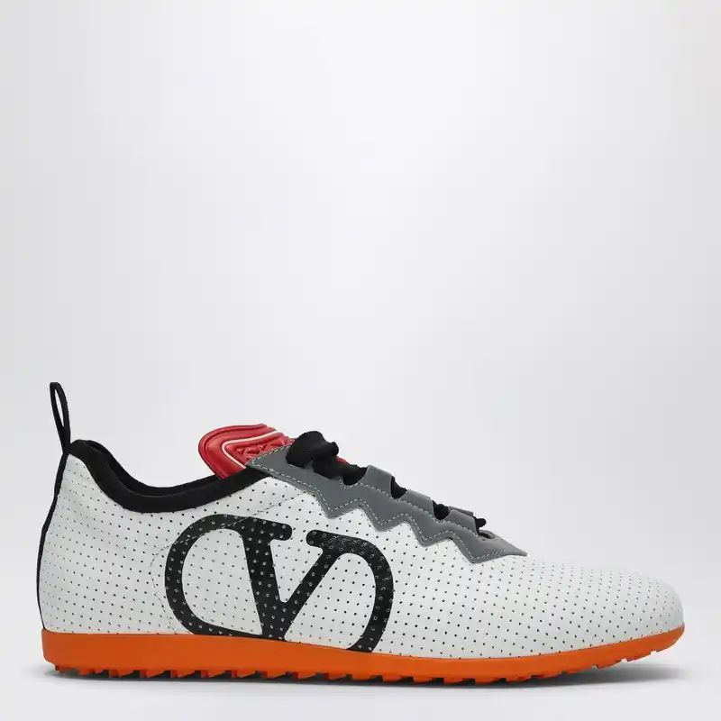 White Perforated Nappa Leather Chromathon Sneakers - Valentino Garavani