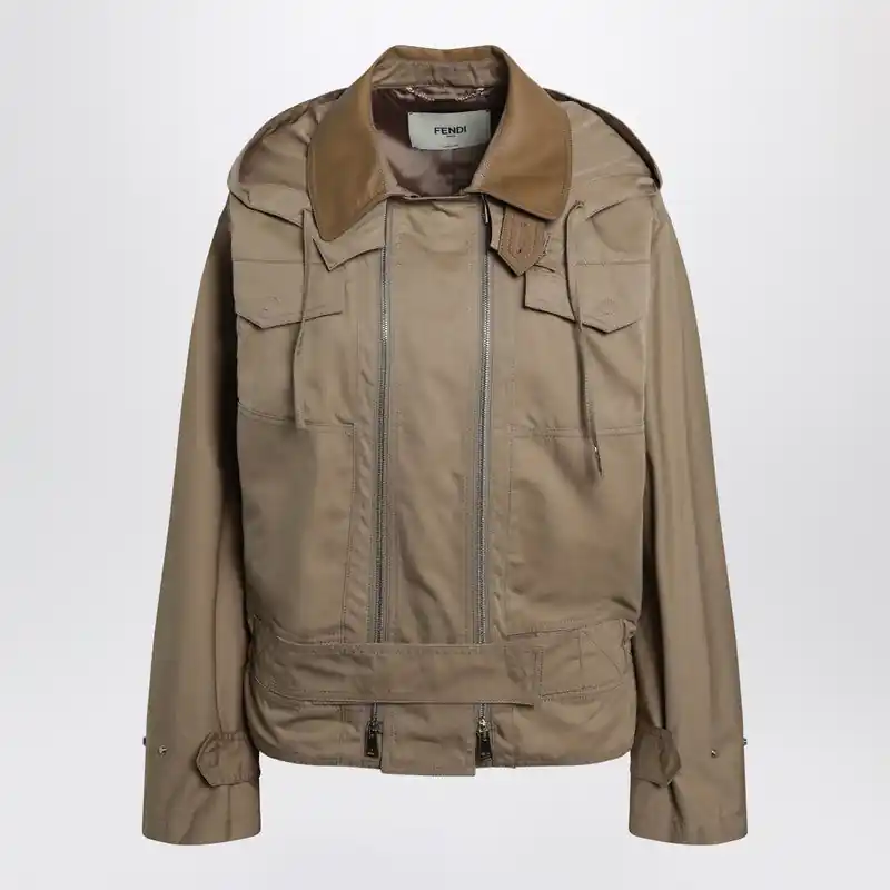 Beige Cotton Jacket - Fendi