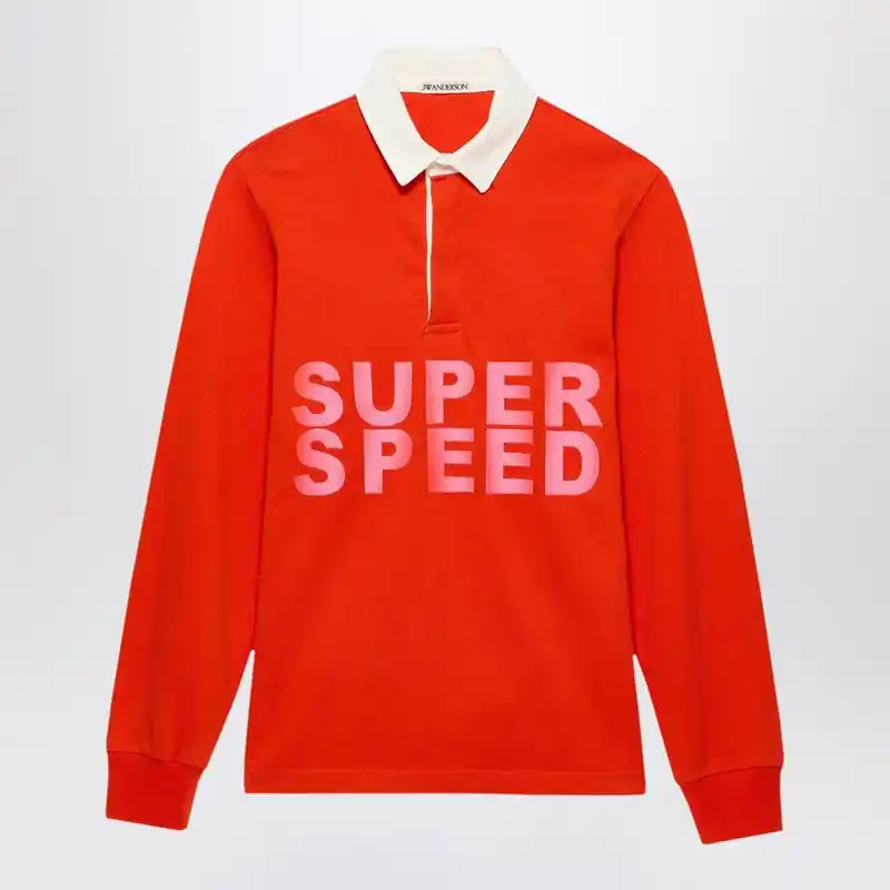 Bright Red Super Speed Polo Shirt - JW Anderson