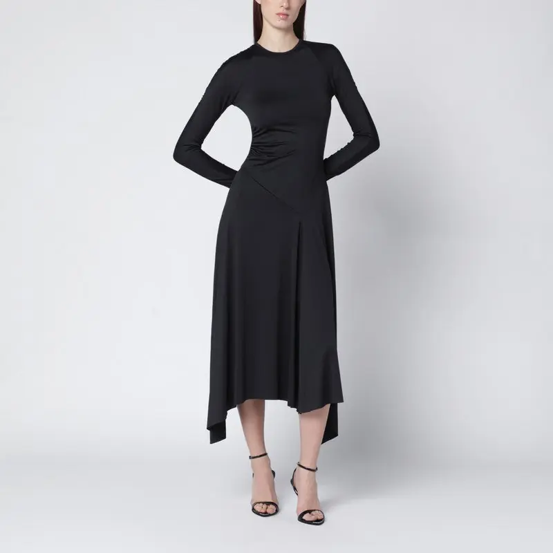 Black Asymmetric Midi Dress - Victoria Beckham