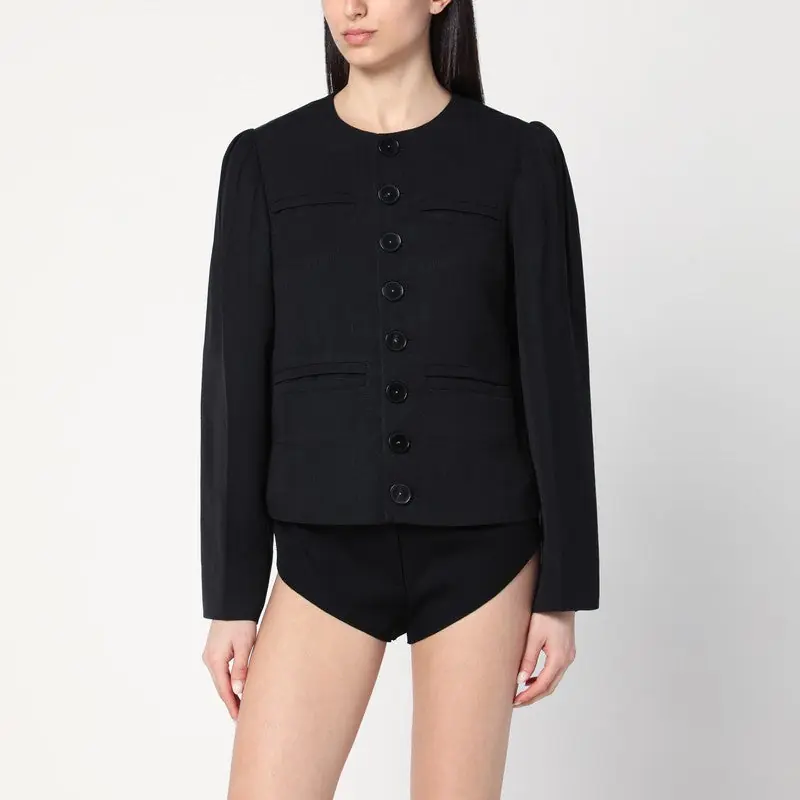 Regiment Black Jacket In Silk Blend - Namacheko