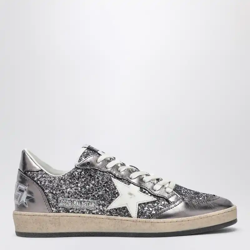 Ballstar Silver Glitter Sneakers - Golden Goose