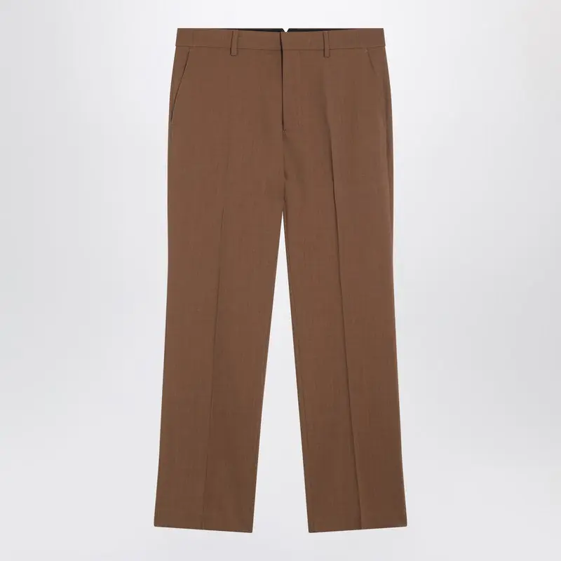 Hazelnut Wool Trousers - Ami Paris