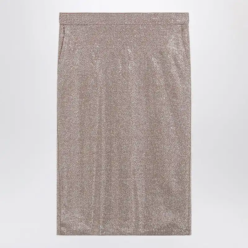 Midi Skirt With Silver Rhinestones - Giuseppe Di Morabito
