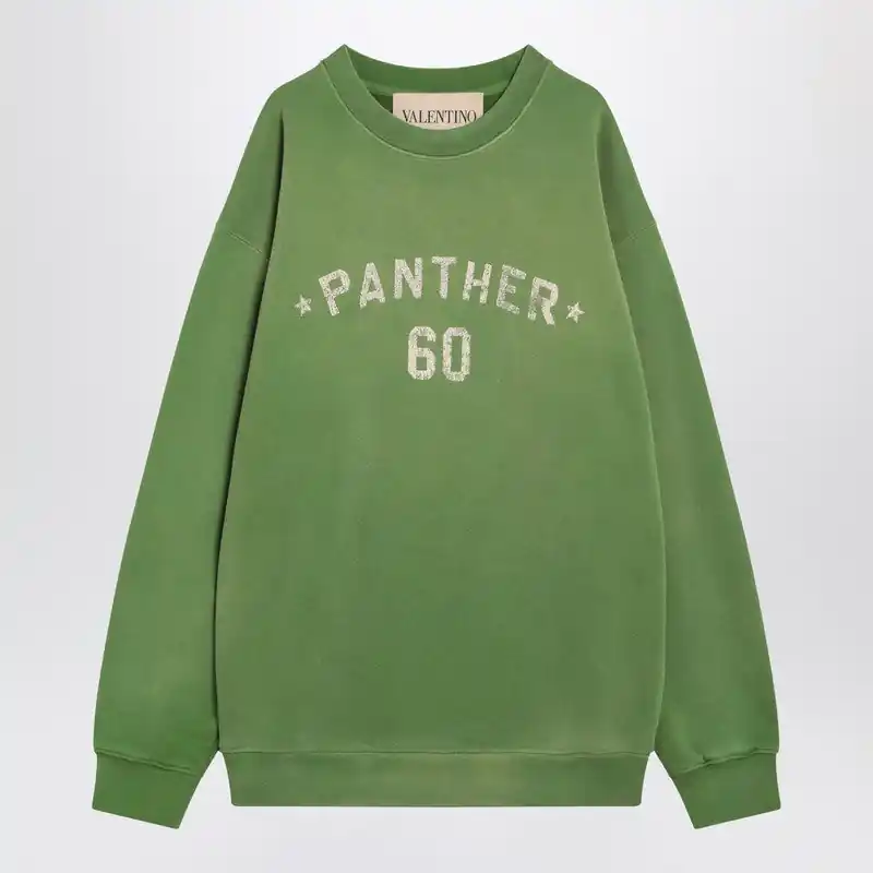 Crew Neck Sweatshirt Chez Valentino Green - Valentino Garavani