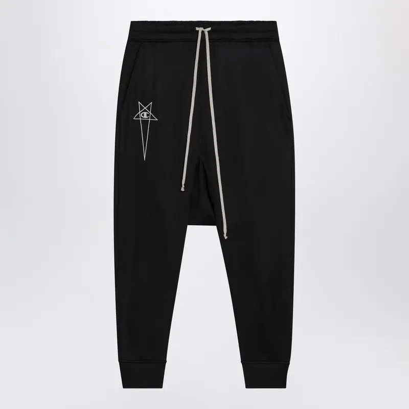 Black Prisoner Drawstring Joggers - Champion X Rick Owens