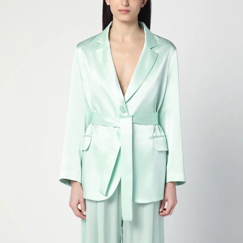 Christiana Jacket In Aqua Green - Semicouture