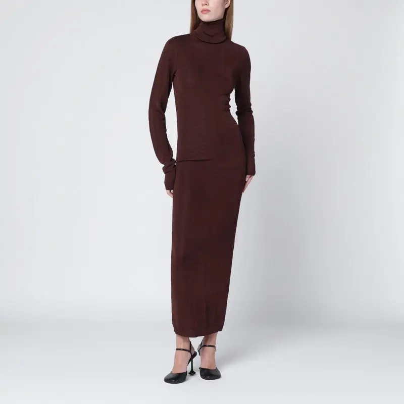 Brown Turtleneck Dress - Entire Studios