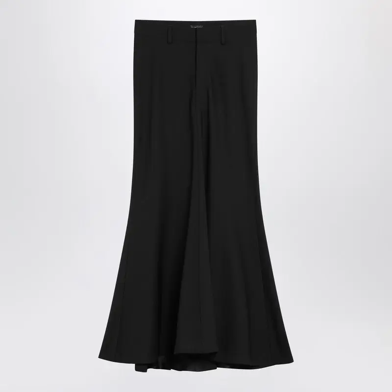Black Long Wool Skirt - Balenciaga