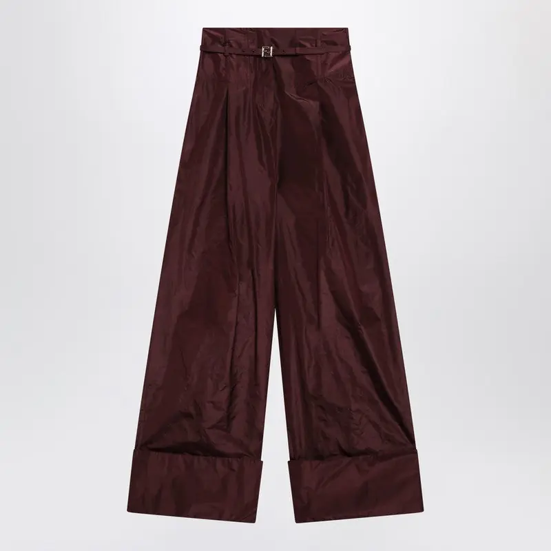 Burgundy Taffeta Trousers - Fendi