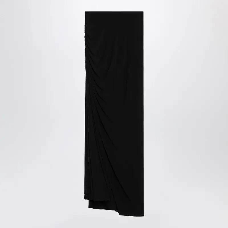 Long Draped Black Skirt In Jersey - Alaïa