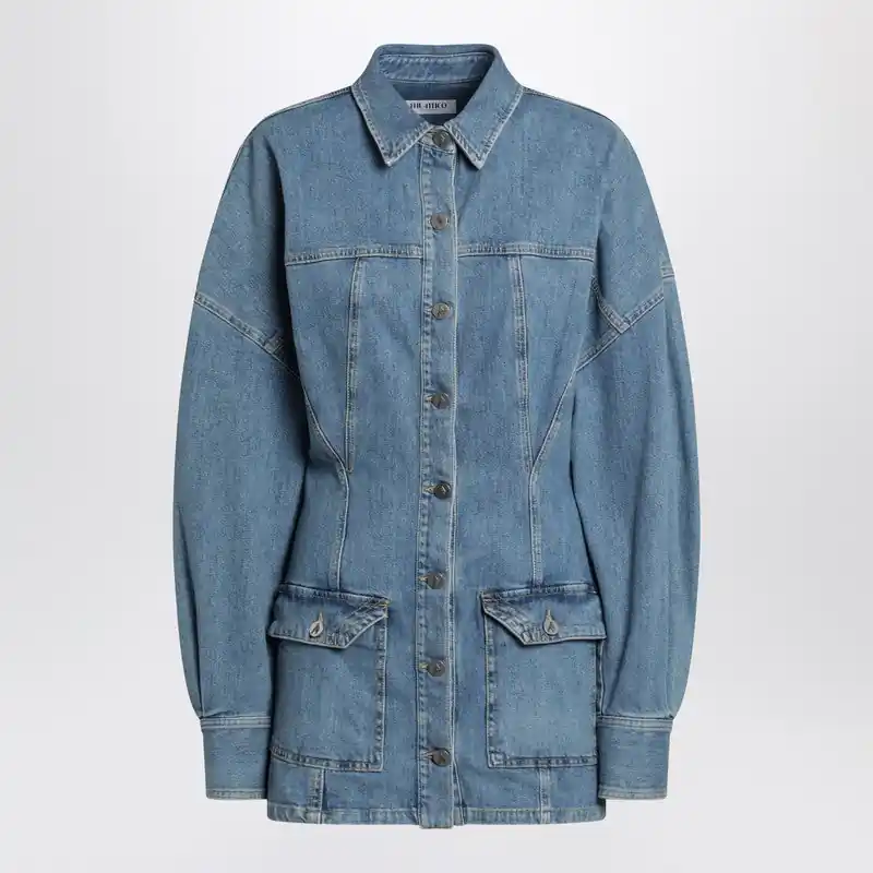 Light Blue Denim Mini Dress - The Attico